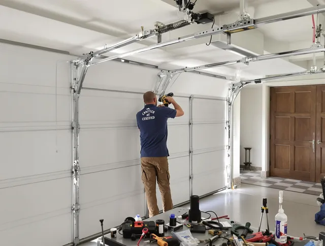 Hialeah Garage Door Repair certified technician performing precision garage door repair in Hialeah