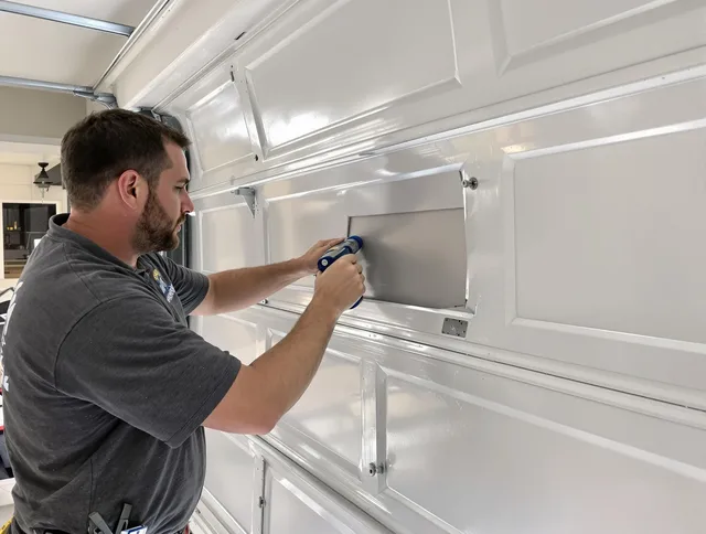 Garage door panel repair by Hialeah Garage Door Repair in Hialeah